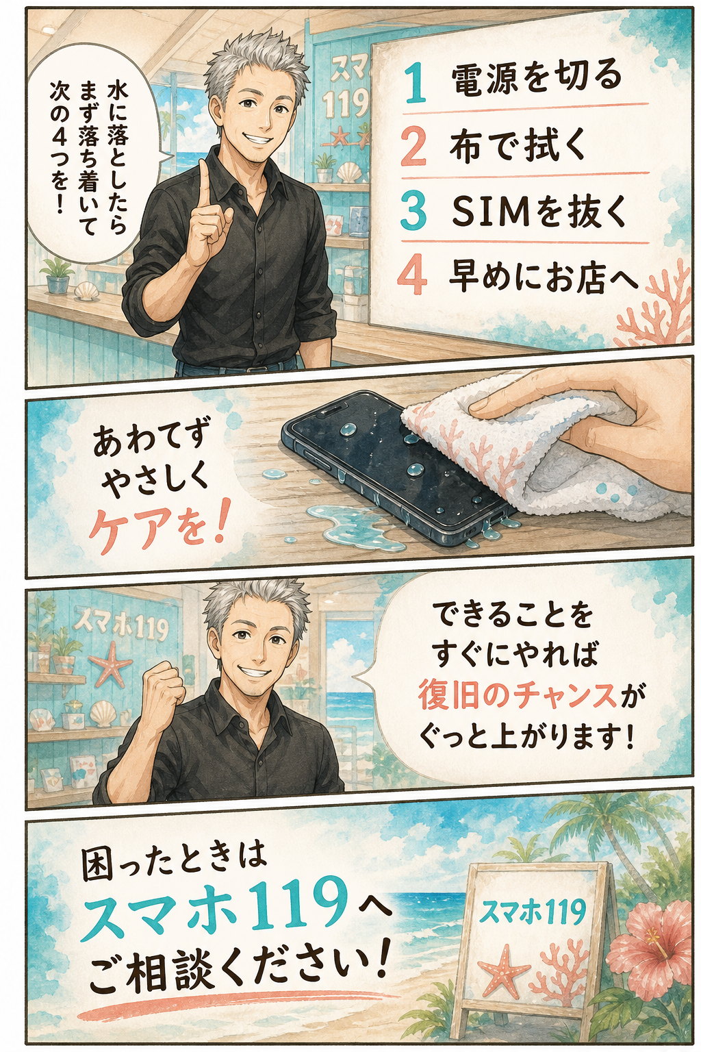 スマホ119の富村社長が正しい水没の応急処置を教える