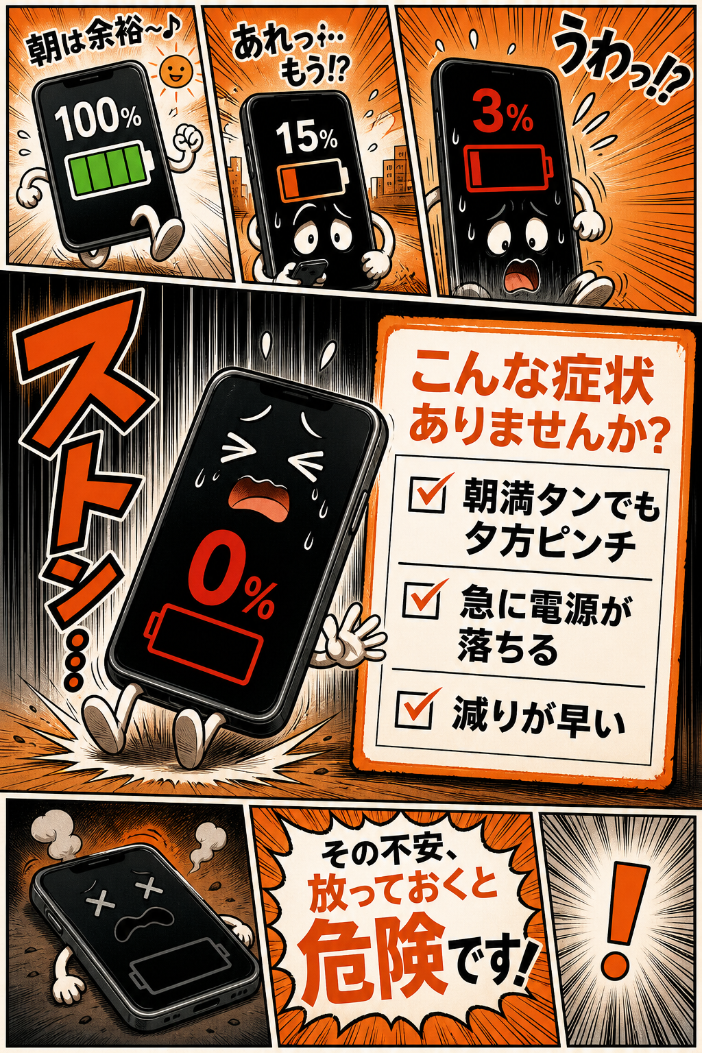 バッテリー交換のサインのチェックリスト