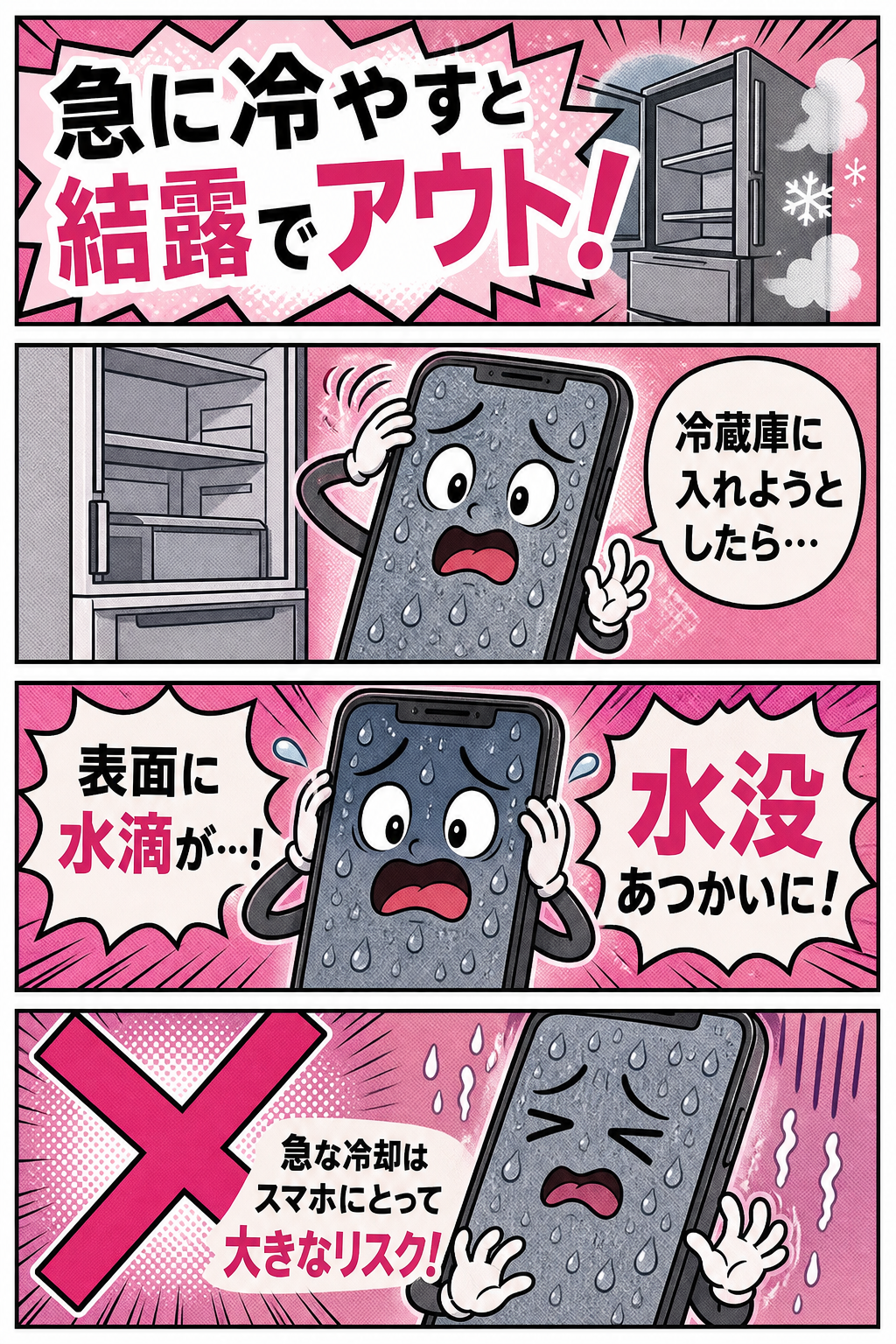 冷蔵庫や氷で冷やすのはダメという注意