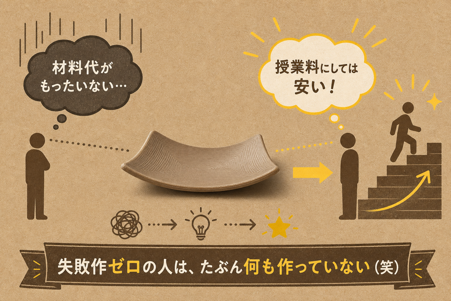 失敗作はもったいないではなく授業料と考える視点の図