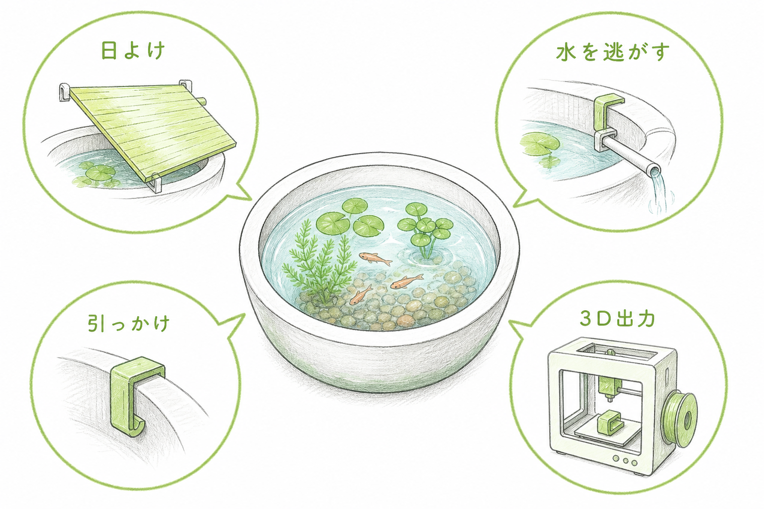 日よけ雨よけ蓋を自作していく工作の図
