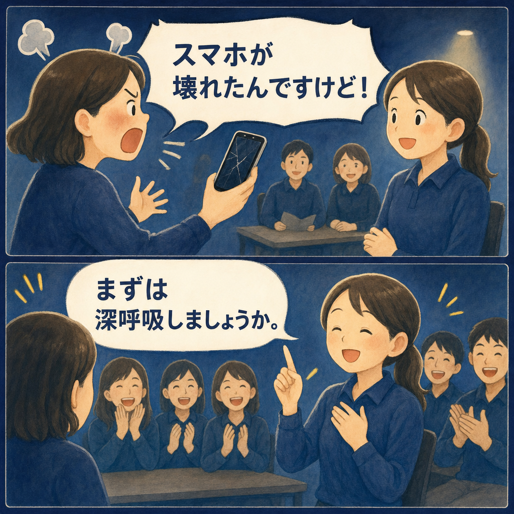 社訓「常に笑顔」の漫画 2ページ目|スマホ119