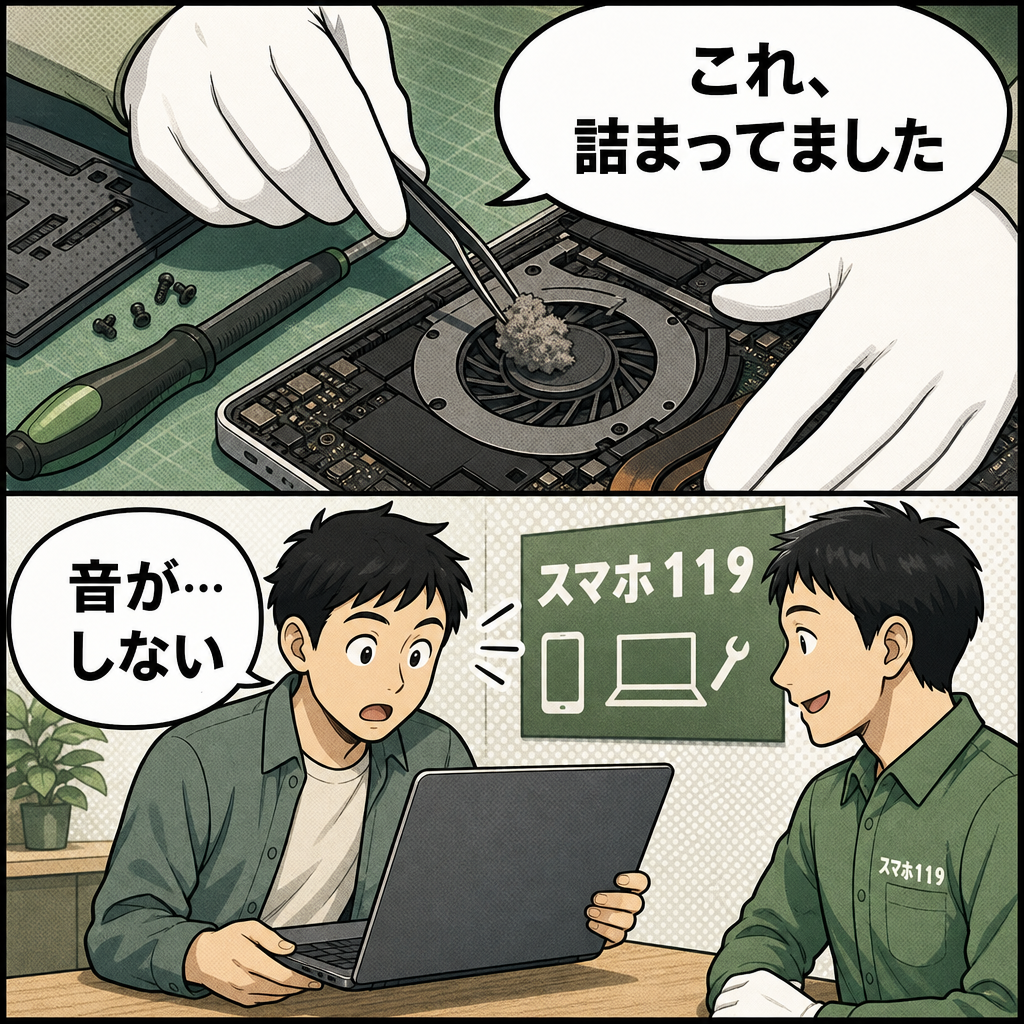 沖縄のスマホ119でノートパソコンの内部クリーニング
