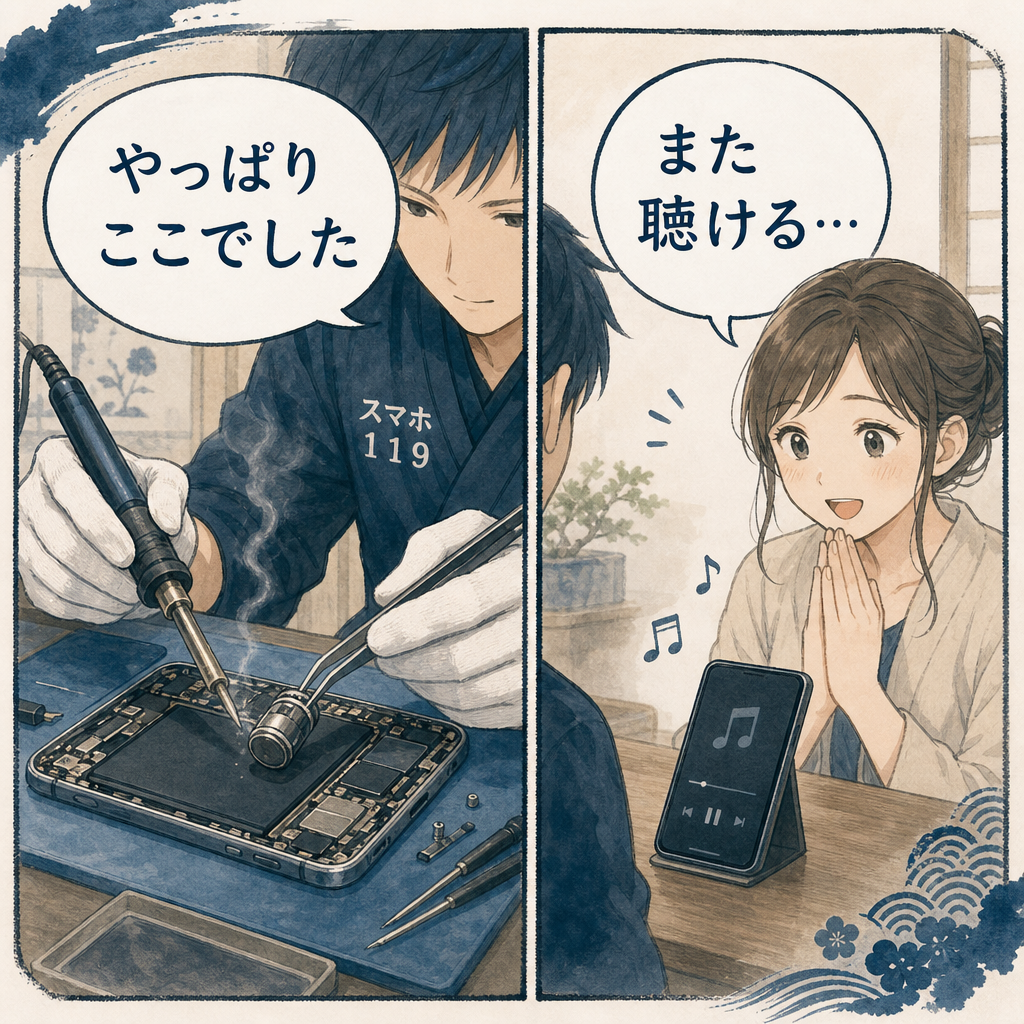沖縄のスマホ119で家電の基板を修理する様子