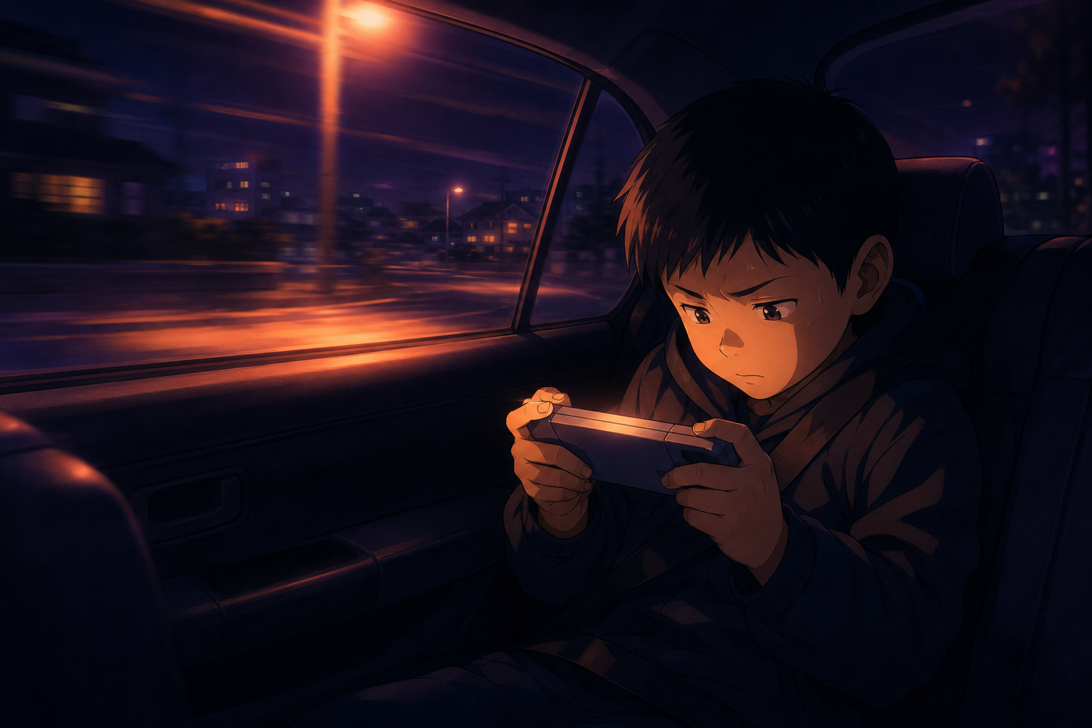 画面が暗くて明かりを探していた当時の情景イラスト