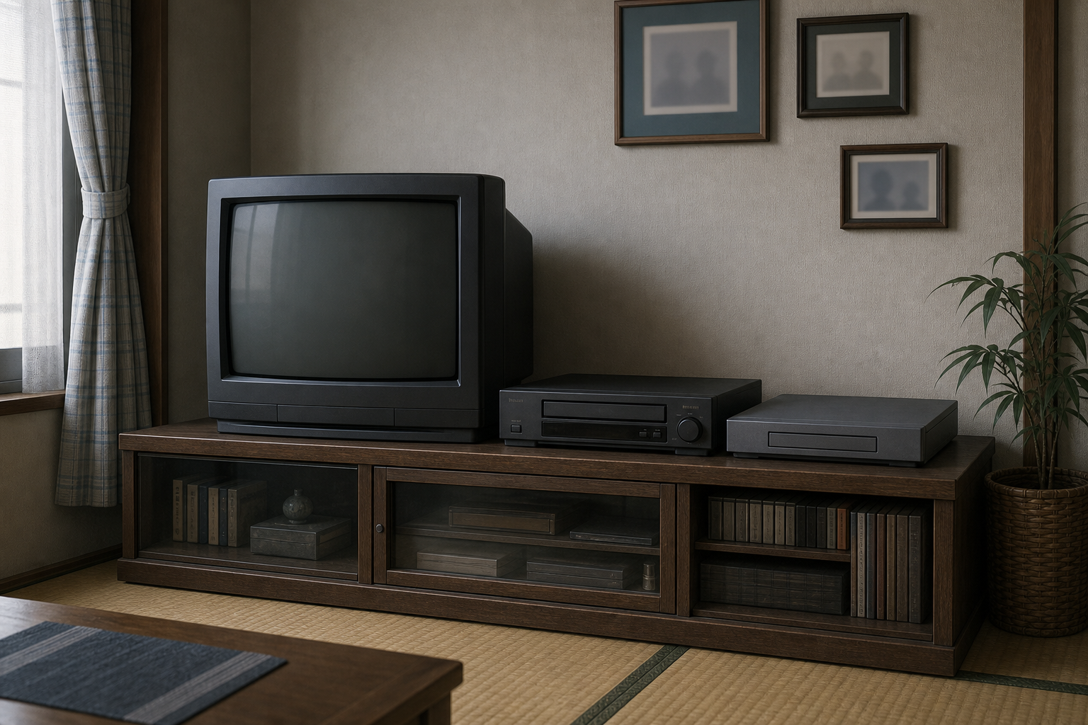 ゲーム機ではなく家電としてリビングに置かれた据置機のイラスト