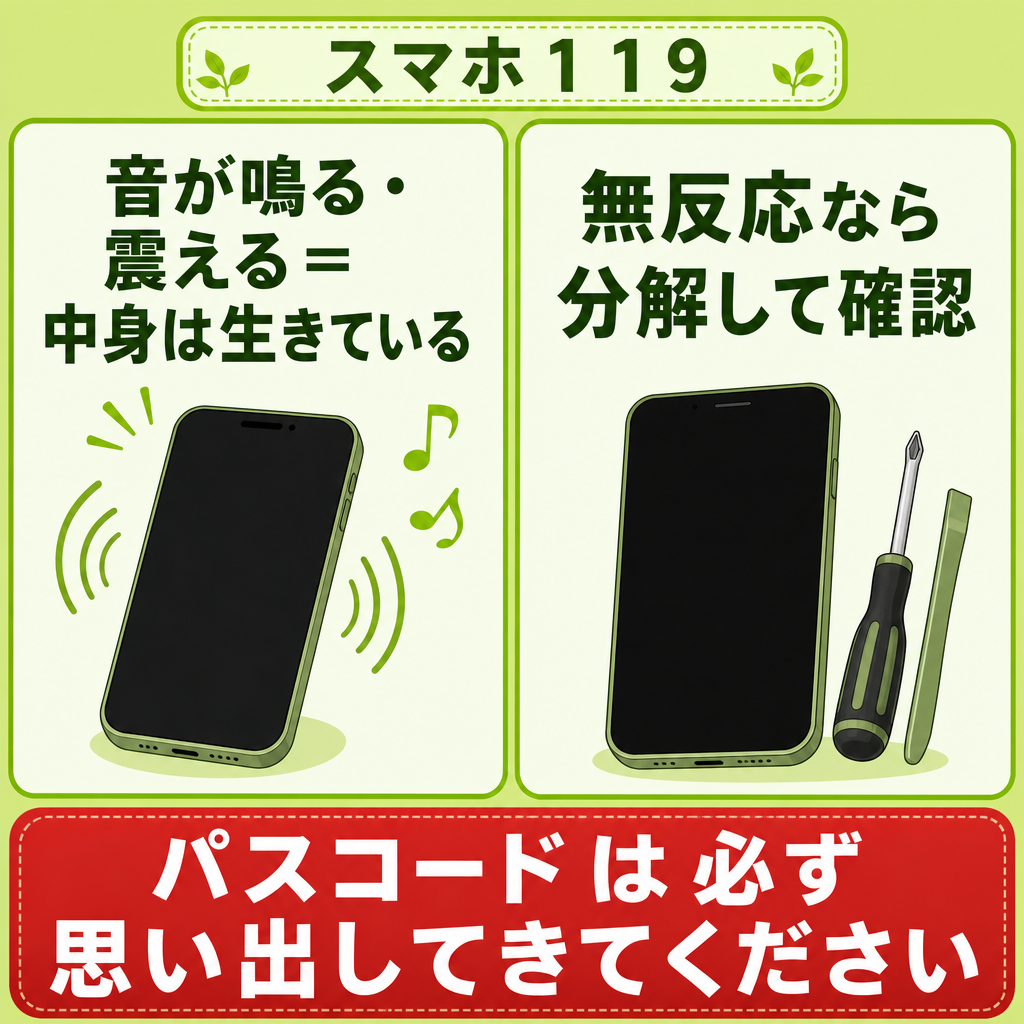壊れた端末でも中身が生きているか見分ける方法