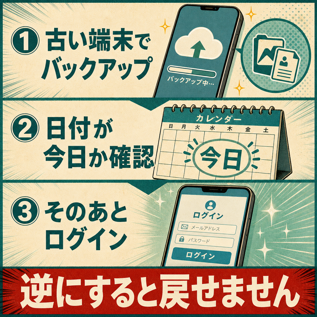 LINEのトークを移す正しい順番の図解