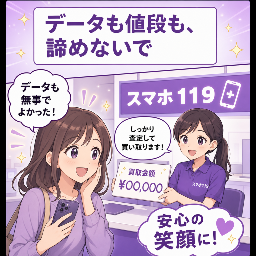 データ救出後の水没iPhoneを買取に出して安心するお客様