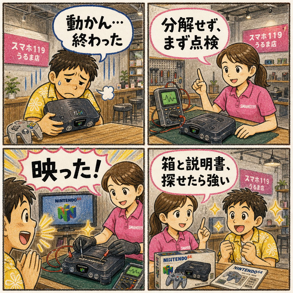 レトロゲーム機・ソフト買取のNG集！箱なし64でも査定OK - うるま店