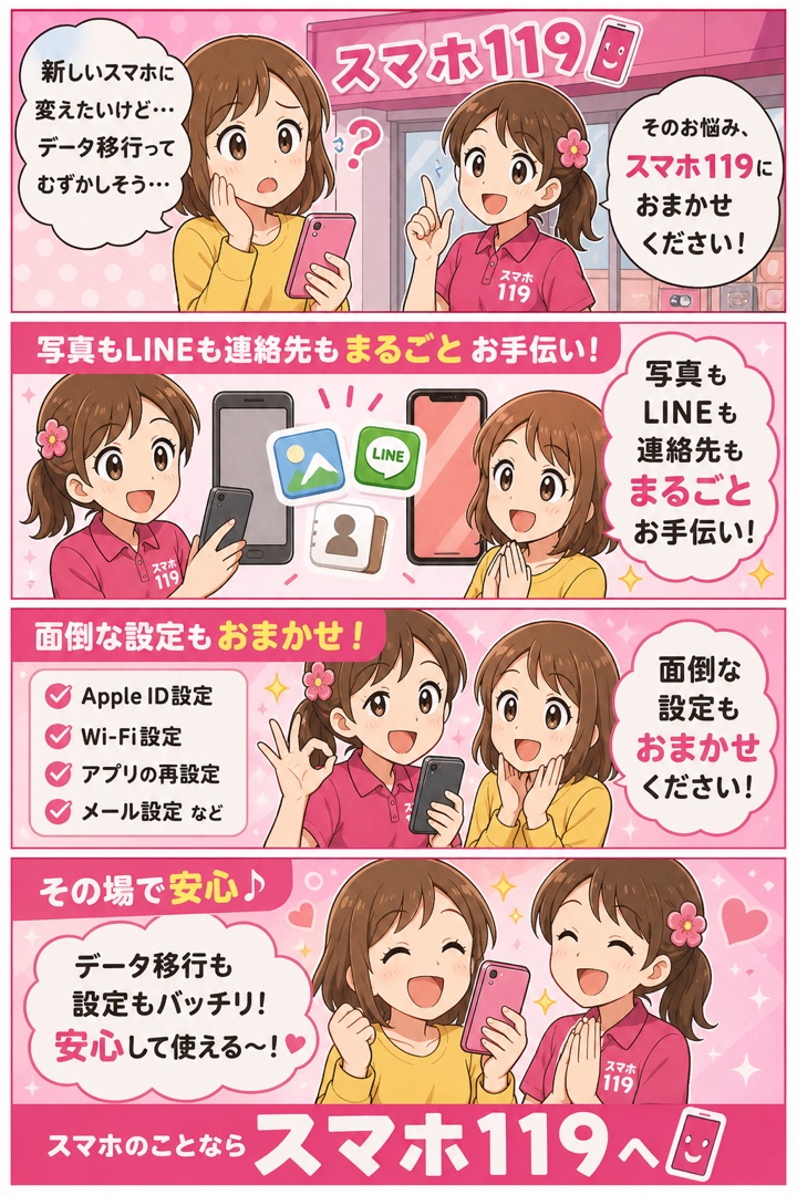 データ移行を任せて安心の4コマ漫画