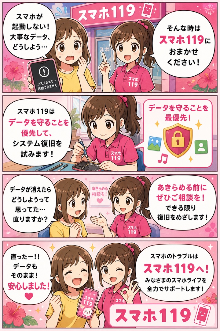 システム復旧を任せて安心の4コマ漫画